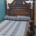 SAR 400,  Solid Wooden Bed With Matress (King Size Single)