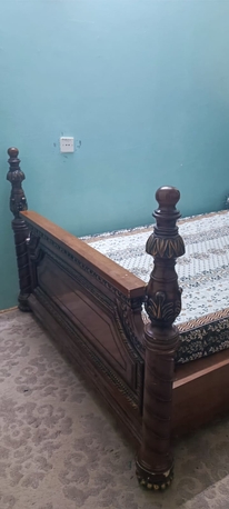 Hara, Furniture, SAR 400,  Solid Wooden Bed With Matress (King Size Single)