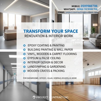 Jubail, Construction, RENOVATION, Maintenance Interior Work FOR Show Rooms Office Villas Hospitals■0599988706...