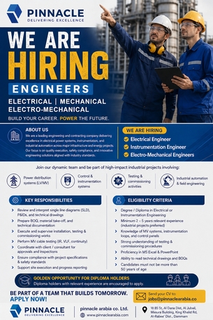 Dammam, Jobs, HIRING ENGINEERS