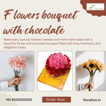 Chennai, Florist, Flowers Bouquet With Chocolate