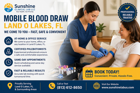 New York, Health, Mobile Blood Draw In Land O Lakes, FL | We Come To You