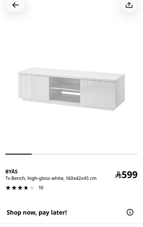 Al Sulaymaniyyah, Furniture, SAR 300,  TV Bench Ikea White
