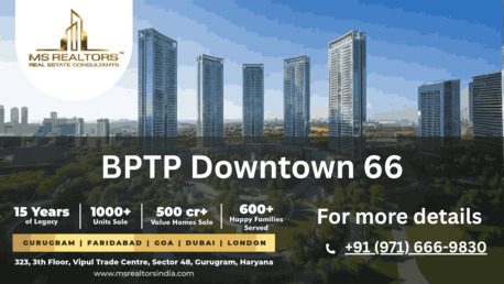 Gurgaon, Real Estate For Sale, INR 52500000,  3 BR,  2900 Sq. Feet,  BPTP Downtown 66 Ultra Premium Builder Master Plan Gurgaon