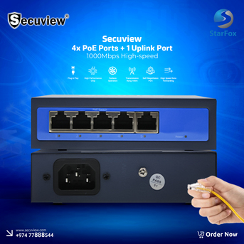 Doha, Electronics, QAR 182,  Secuview 4? PoE + 1 Uplink Gigabit Switch