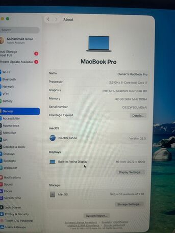 Al Aziziyah, Computers, SAR 2000,  Apple MacBook Pro- Core I7 - 16 Inch