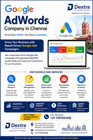 Chennai, Software Development, Google AdWords Company In Chennai | Dextra Technologies
