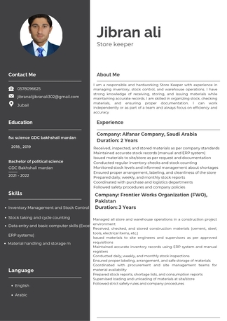 Jeddah, Job Seekers, Store Keeper