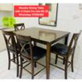 BHD 32,  ✅️ Wooden Dining Table With 4 Chairs For Sale In Good Condition With Delivery