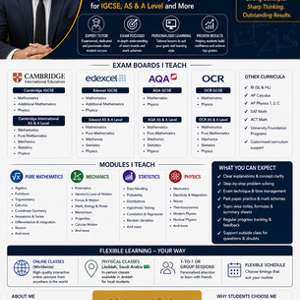 Expert Mathematics & Physics Tutor | IGCSE, AS & A Level | Proven Results(Jeddah)