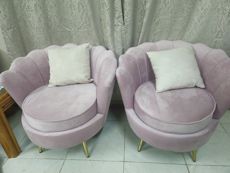 Riyadh, Furniture, SAR 500,  Pink Velvet Shell-shaped Armchairs