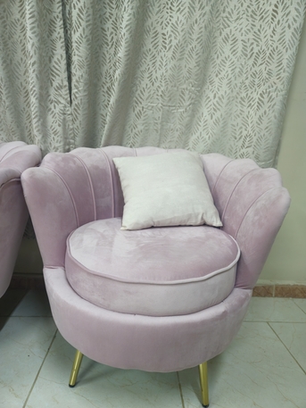 Riyadh, Furniture, SAR 500,  Pink Velvet Shell-shaped Armchairs