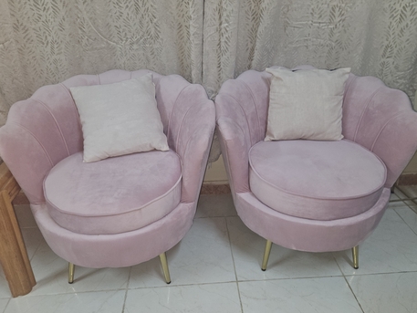 Riyadh, Furniture, SAR 500,  Pink Velvet Shell-shaped Armchairs