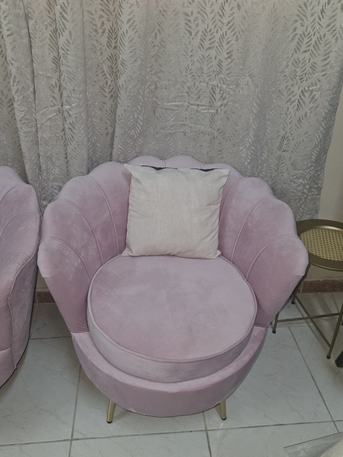 Riyadh, Furniture, SAR 500,  Pink Velvet Shell-shaped Armchairs