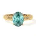 USD 4861,  Buy Oval Paraiba Tourmaline Rings In 18k Yellow Gold Fine Jewelry