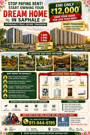 Mumbai, Real Estate For Sale, INR 2000000,  1 BR,  320 Sq. Feet,  FLATS FOR SALE IN NEW BUILDINGS - MODERN AMENITIES