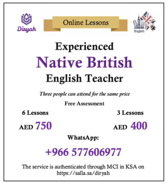 Riyadh, Lessons Offered, Experienced Native British English Teacher