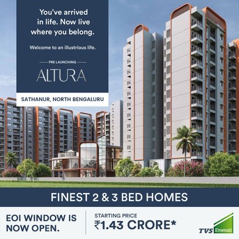Bangalore, Real Estate, TVS Emerald Sathanur 3 BHK Price &mdash; Who Should Consider It?