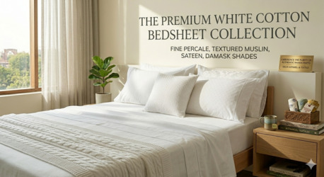 Mumbai, Household Items, INR 1499,  White Cotton Bedsheets Online India &ndash; Hotel Style Bedding