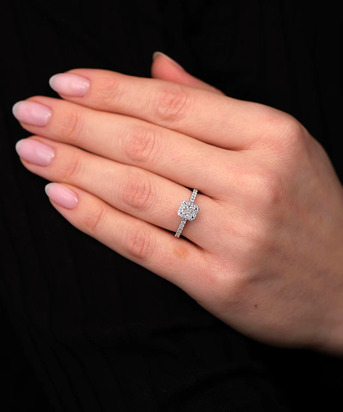 London, Jewelry, GBP 1350,  0.35ct Radiant Cut Seamless Halo Lab Grown Diamond Rings.