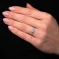 GBP 1350,  0.35ct Radiant Cut Seamless Halo Lab Grown Diamond Rings.