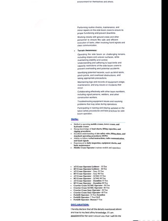 Jubail, Job Seekers, I Am Looking For The Job Of Side Boom Operator