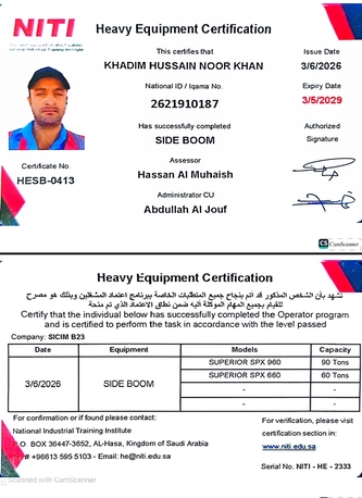 Jubail, Job Seekers, I Am Looking For The Job Of Side Boom Operator