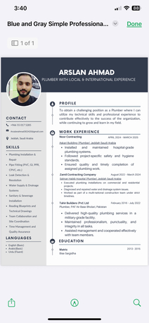 Dammam, Job Seekers, * Experienced Plumber Available (Expat &ndash; Saudi Arabia) * Professional Plumbing Services &ndash;