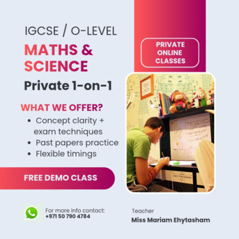 Al Mankhool, Lessons Offered, Live Online Classes For Math  Science For IGCSE And O/A Levels(8th&ndash;12th Grades)