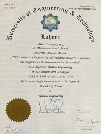 Riyadh, Job Seekers, Chemical Engineer Having 9 Years&rsquo; Experience In Utilities, Boilers & Turbine Operations.