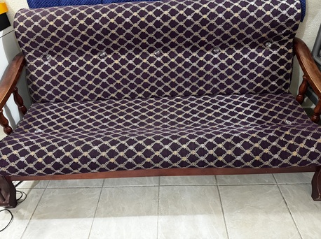 Al Rakah Al Shamaliyah, Furniture, SAR 1500,  Elegant Wooden Sofa Set &ndash; 7 Seater (3+1+1+1+1) &ndash; Well Maintained