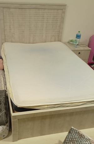 Dammam, Furniture, SAR 200,  Single Big Bed With Double Cushion Mattress + 7 Seater L Shape Sofa Set In Good Condition