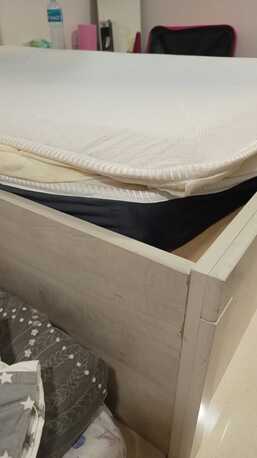 Dammam, Furniture, SAR 200,  Single Big Bed With Double Cushion Mattress + 7 Seater L Shape Sofa Set In Good Condition