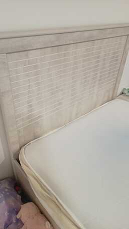 Dammam, Furniture, SAR 200,  Single Big Bed With Double Cushion Mattress + 7 Seater L Shape Sofa Set In Good Condition
