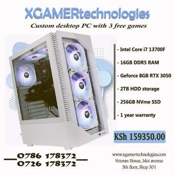 Nairobi, Electronics, KES 159350,  Custom Produced Core I7 PC With RTX 3050 GPU
