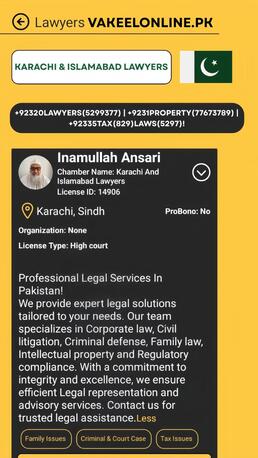 Karachi, Legal, Karachi & Pindi-Islamabad Legal Services!