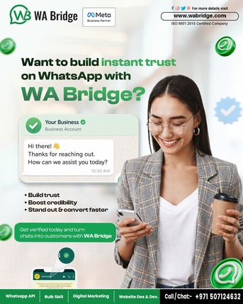 Dubai, Marketing, Get WhatsApp Green Tick Verification | Build Trust & Boost Conversions | WABridge