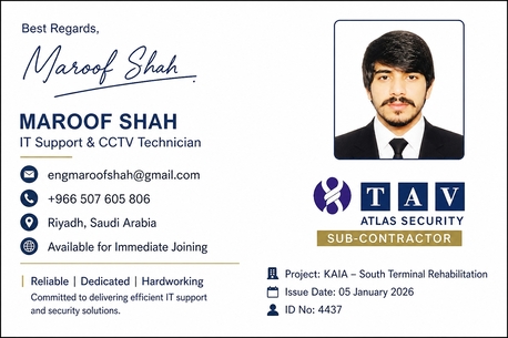 Riyadh, Job Seekers, IT Support & CCTV Technician