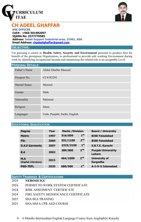 Riyadh, Job Seekers, Looking For Opportunity &ndash; Safety Officer (Aramco Experienced)
