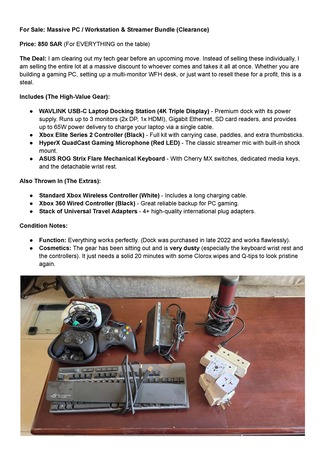 Hofuf, Electronics, SAR 850,  Massive PC / Workstation & Streamer Bundle