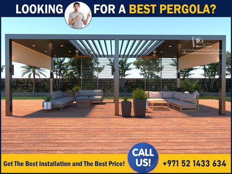 Springs, Farm & Garden, AED 1000,  Retractable Shades Pergola And Motorized Aluminum Pergola In Uae.