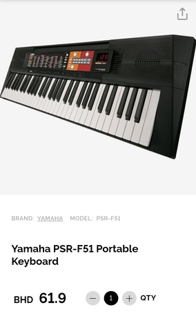 Salmaniya, Musical Instruments, BHD 40,  YAMAHA PSR F51