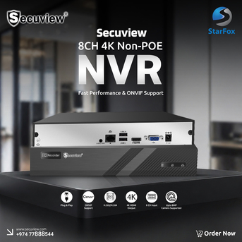 Doha, Electronics, QAR 416,  Secuview 8CH 4K NVR (Non-PoE)