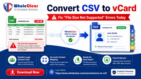 New York, Computer, Convert CSV To VCard &ndash; Fix "File Size Not Supported" Errors Today