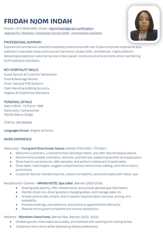 Juffair, Job Seekers, Saleslady, Part Time Cleaning,  Child Care , Receptionist Or Cashier Job