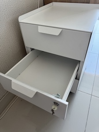 Olaya, Furniture, SAR 500,  IKEA DESK & UNDER DESK STORAGE - MITTZON.TROTTEN - Great Condition