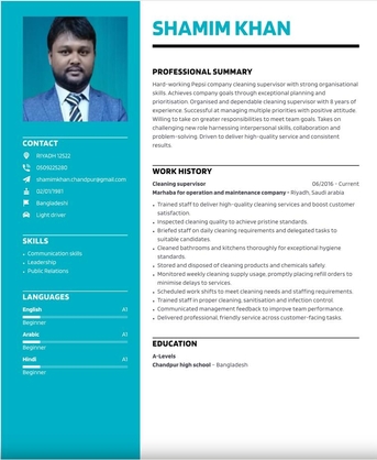 Riyadh, Job Seekers, Driving, Celening Supervisor