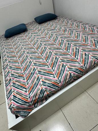 Riyadh, Furniture, SAR 500,  Ikea Bed And Side Table For Sale. 180 X 200 With Mettress