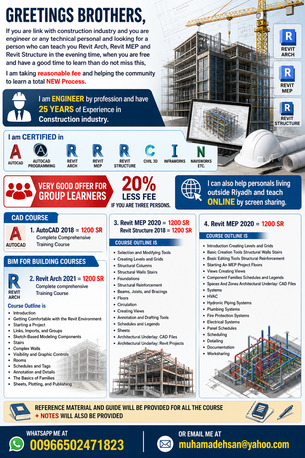 Riyadh, Lessons Offered, Earn Building Information Modeling (BIM) Along With Industry-leading Tools Including Revit