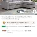 SAR 1600,  Venice 3 Seater Reversible Easy Clean Fabric Corner Sofa Bed With Storage